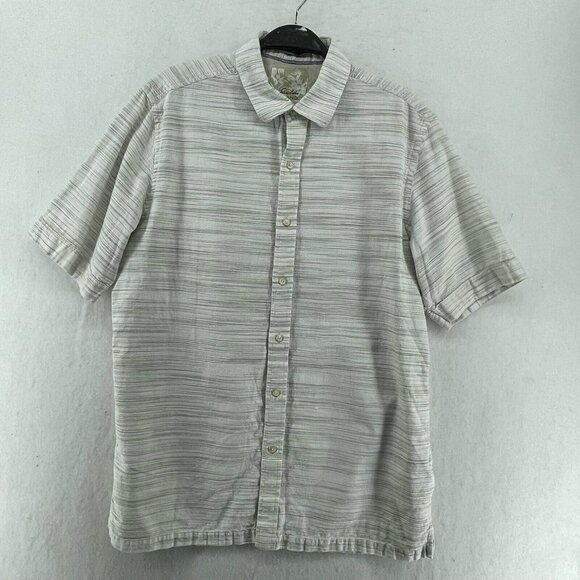 Tasso Elba Other - Tasso Elba Button-Up Shirt Men's Sz XL Beige Island Striped Collared Regular Fit